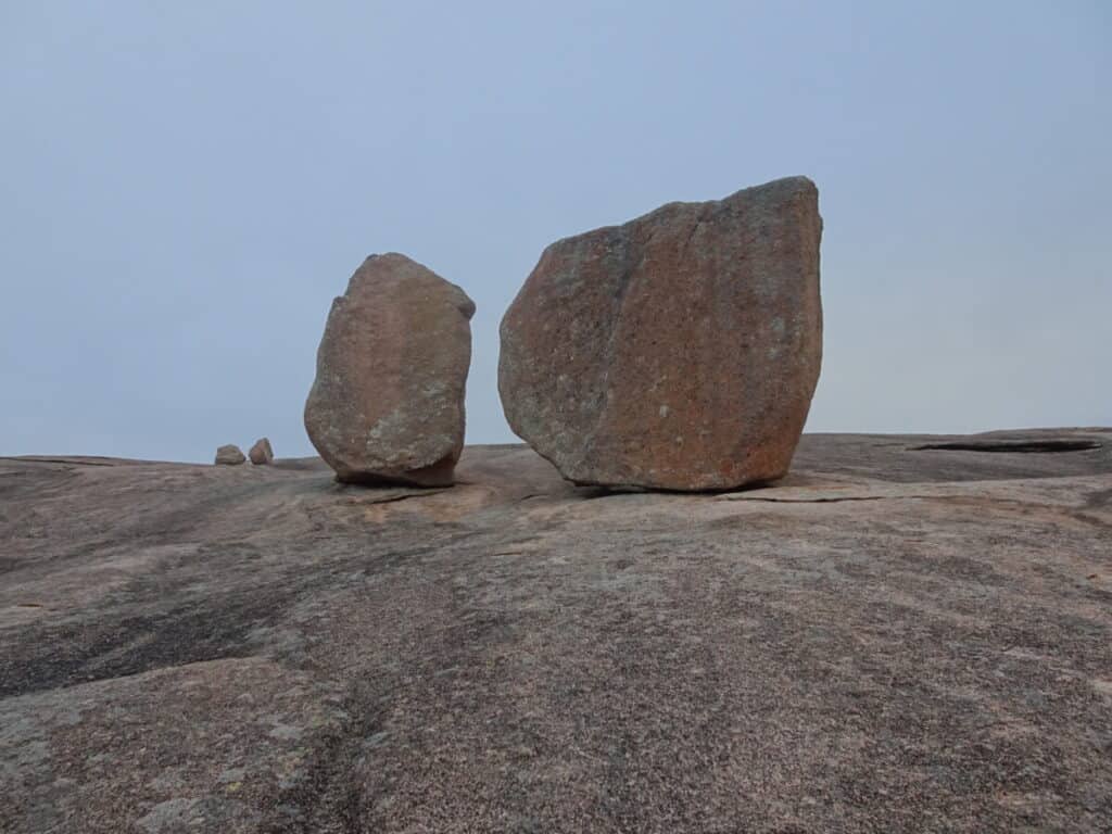 two-20-foot-high-boulders-on-granite-surface-of-enchanted-rock