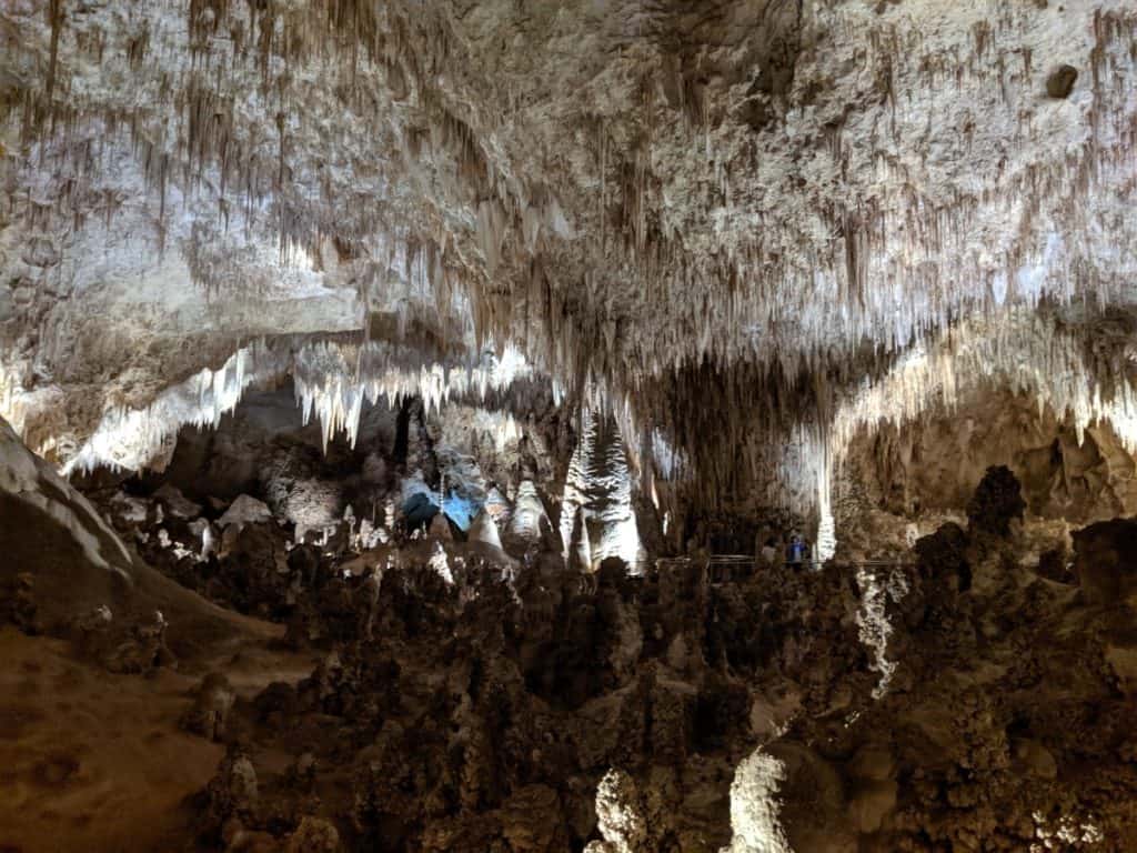 inside of carlsbad cavern with countless stalactites and ground formations