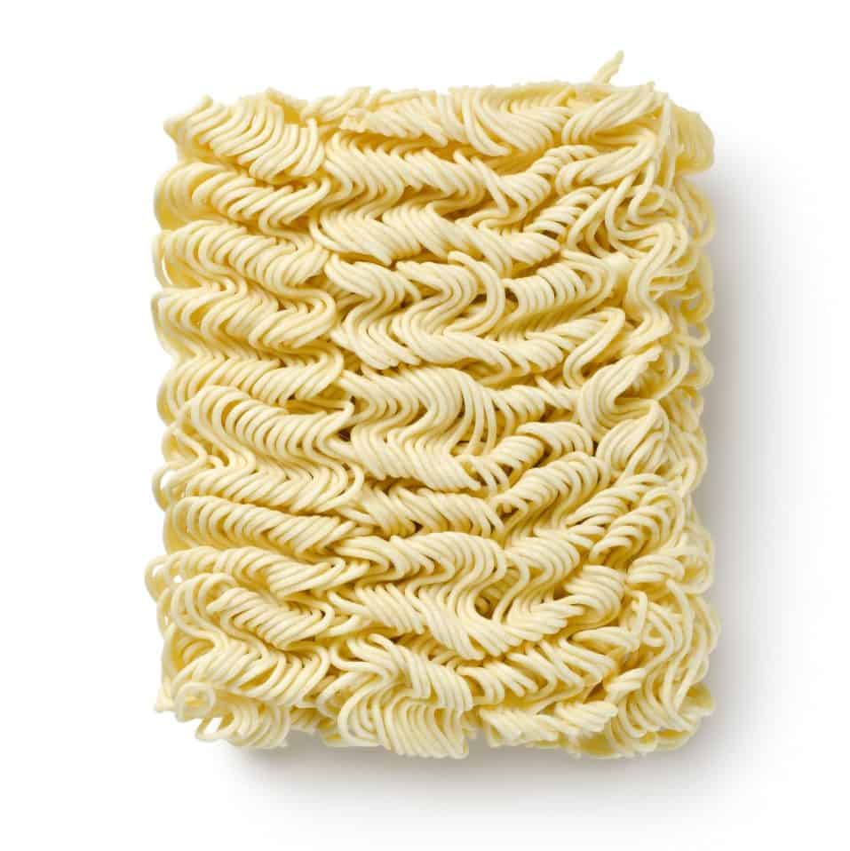 ramen noodles against a white background