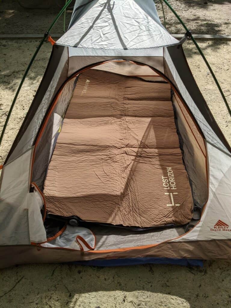 mattress in our tent